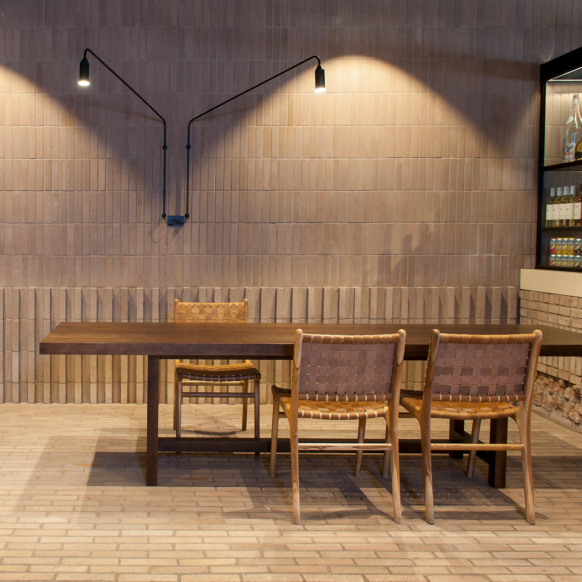 Entering through the vault to this inviting Adelaide pizzeria evokes an immediate sense of warmth and family triggered through textural brickwork and stunning solid oak tables by Australian designer FrancoCrea