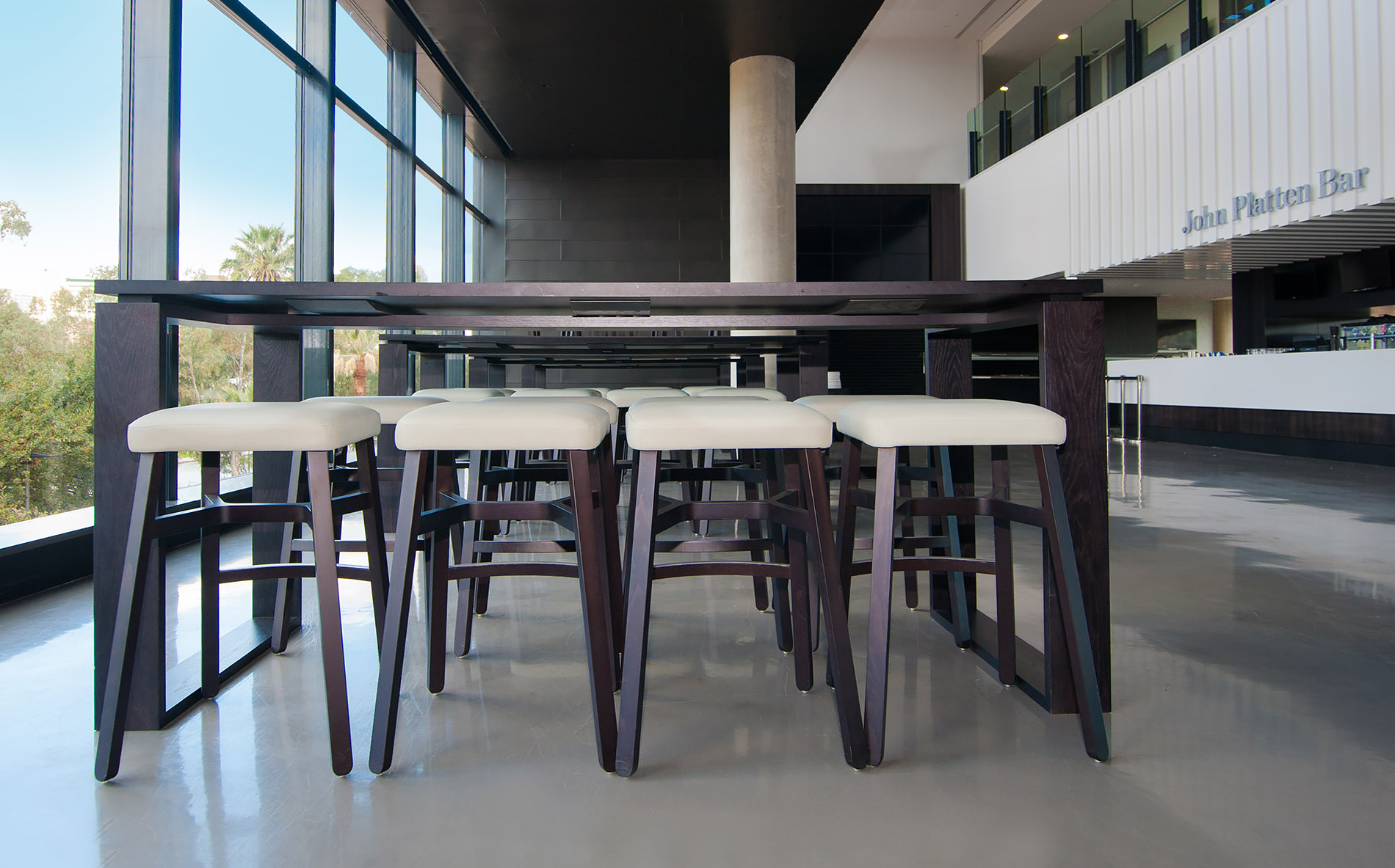 A sense of grand and scale immediately hit you as you enter this event space at Adelaide Oval scattered with designer tables by Australian designer francoCrea