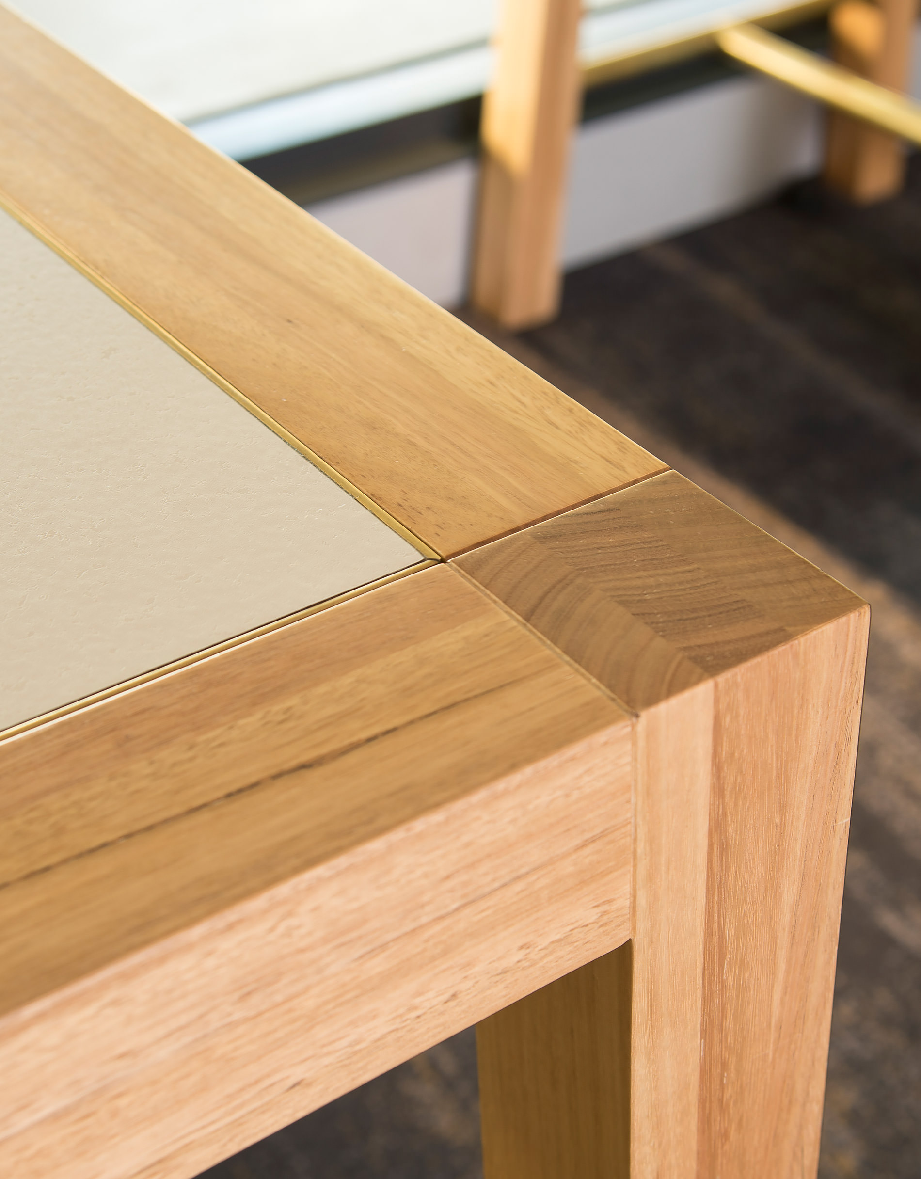 Your eye zooms in on a detail of this solid wood designer table by Australian designer FrancoCrea