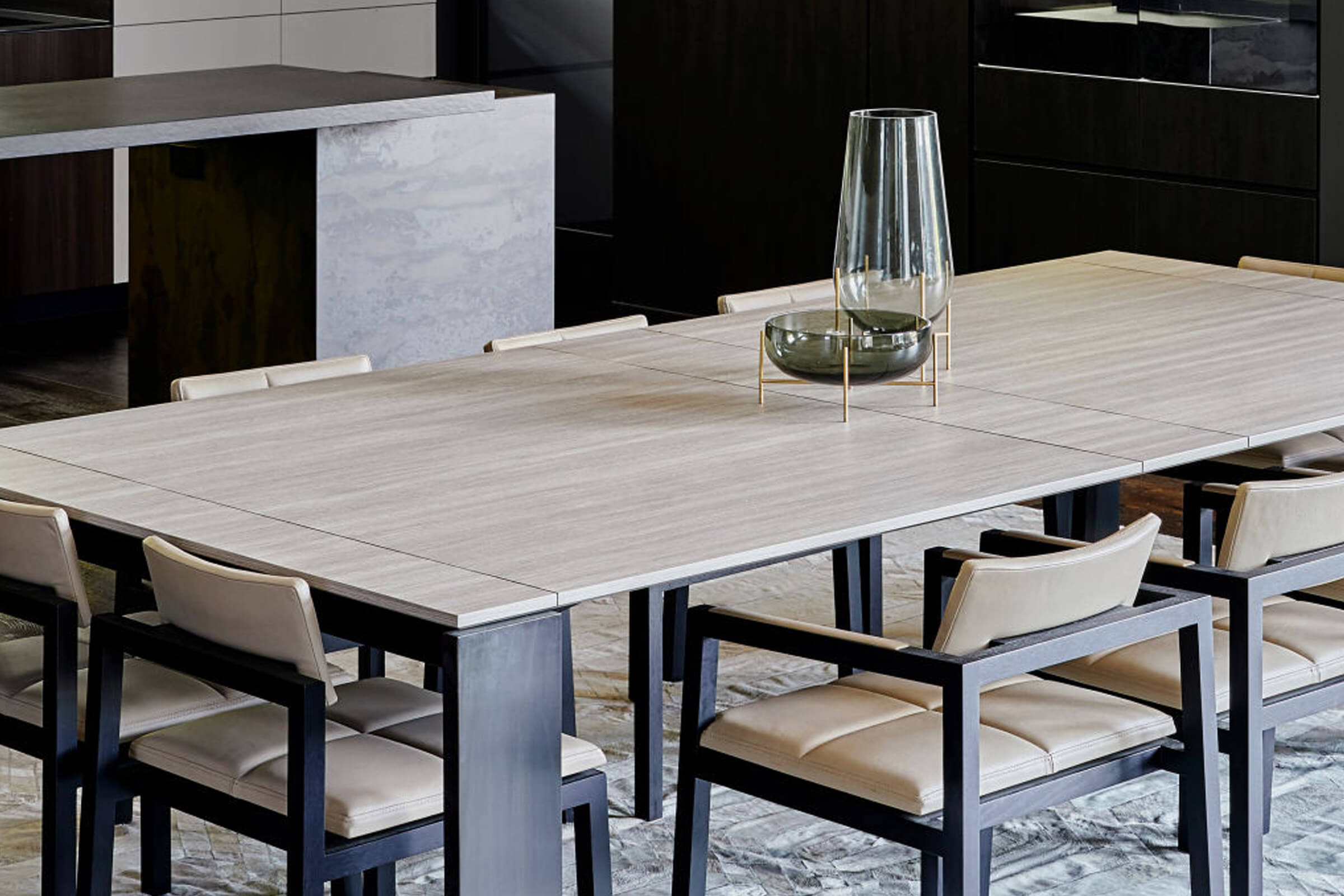 As you move through this beautifully luxurious family home the designer dining table set by Australian designer FrancoCrea is a highlight of the home to be enjoyed