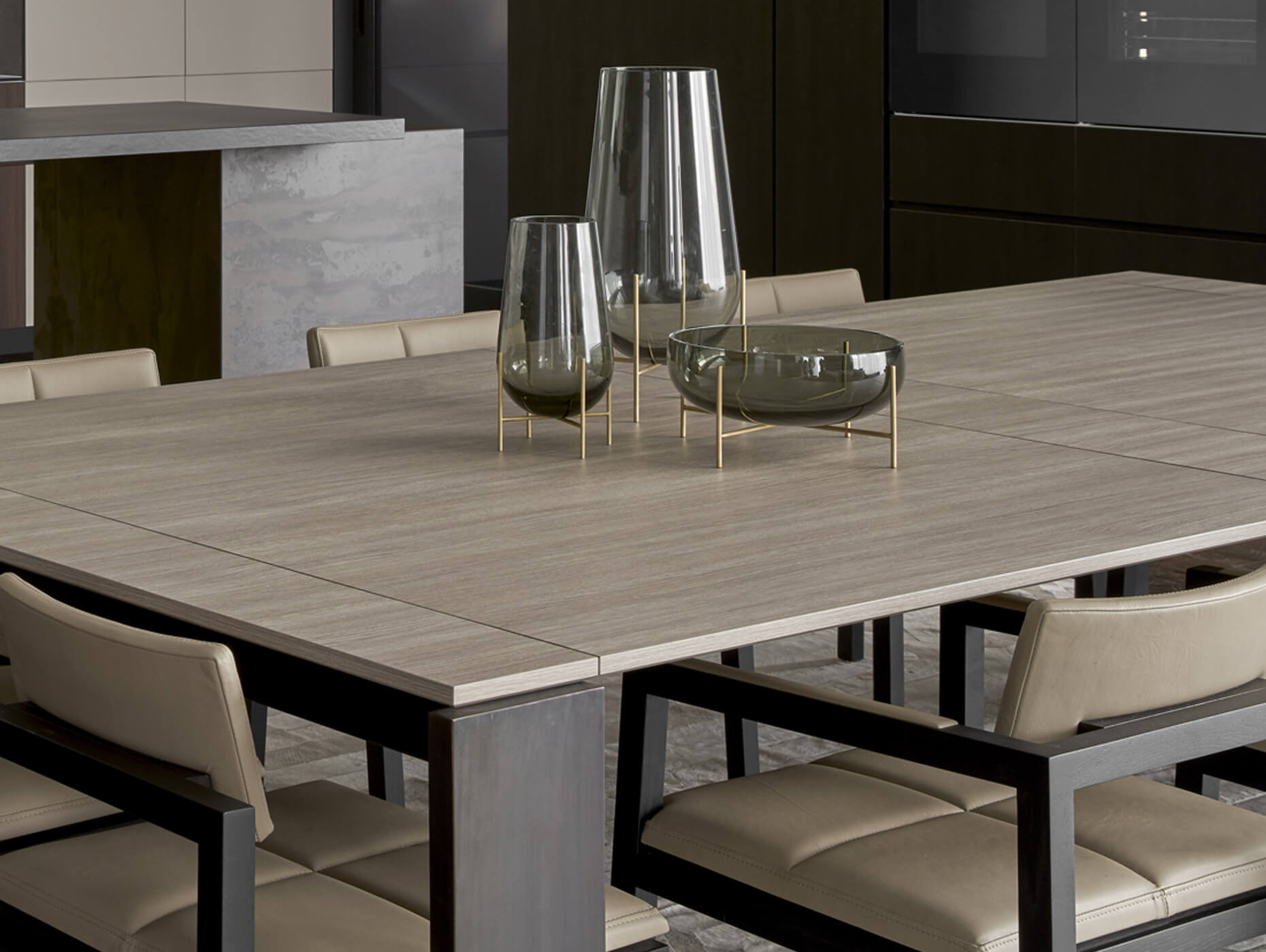 This beautiful high end family home combines elegance with practically through this beautiful crafted dining table by Australian designer FrancoCrea