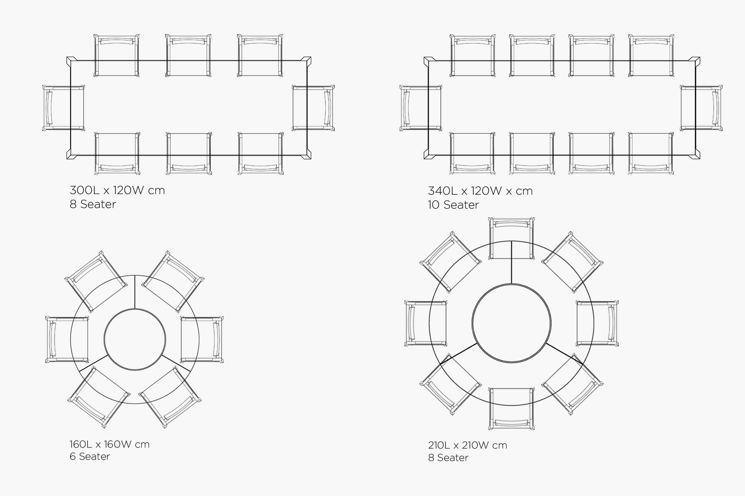 Table Size Guide Designer Furniture Australia FrancoCrea